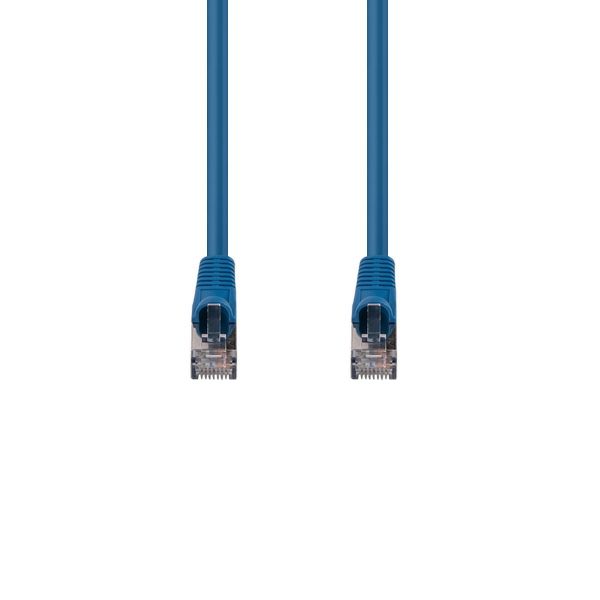 Picture of 5m Cat6A S/FTP Blue 10G Patch Lead 26AWG 500MHz Shielded Plug. Cat6 Augmented