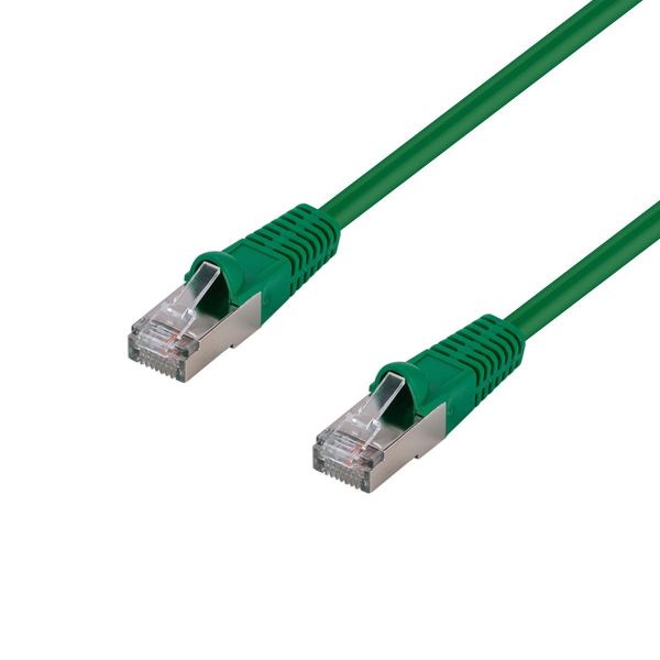 Picture of 10m Cat6A S/FTP Green 10G Patch Lead 26AWG 500MHz Shielded Plug. Cat6 Augmented