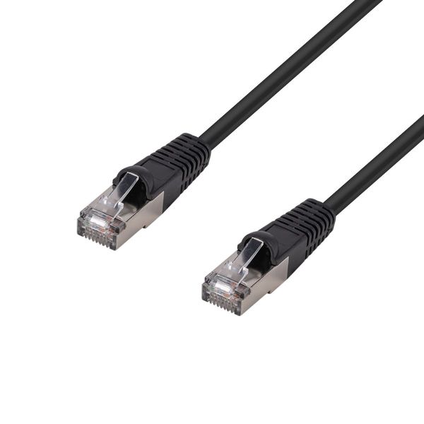 Picture of 0.Cat6A S/FTP Black 10G Patch Lead 26AWG 500MHz Shielded Plug. Cat6 Augmented