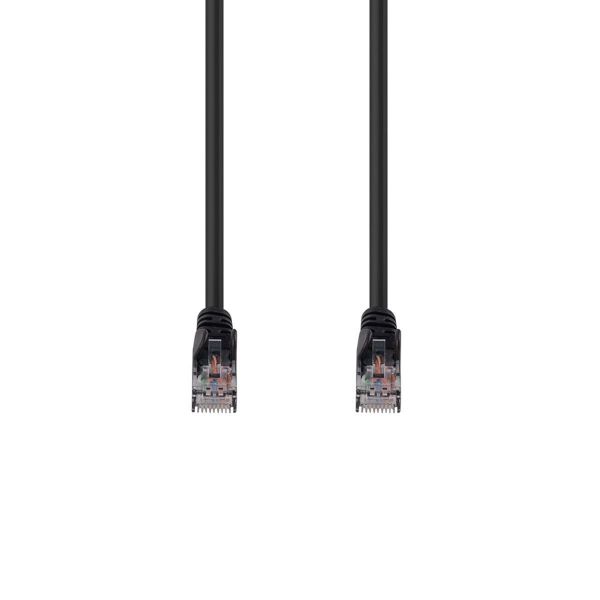 Picture of Cat6 Black UTP Patch Lead T568A 250MHZ 24AWG Unshielded Plug.