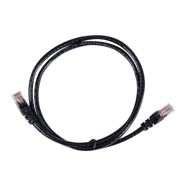 Picture of Cat6 Black UTP Patch Lead T568A 250MHZ 24AWG Unshielded Plug.