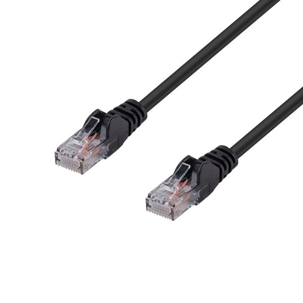 Picture of Cat6 Black UTP Patch Lead T568A 250MHZ 24AWG Unshielded Plug.