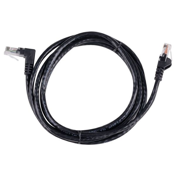 Picture of 0.5m Cat6 Black UTP Right Angled Patch Lead T568A 250MHz 24AWG Unshielded Plug.