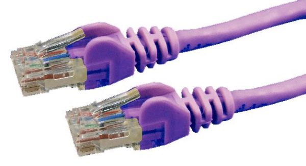 Picture of Cat6 Purple UTP Patch Lead T568A 250MHZ 24AWG Unshielded Plug.