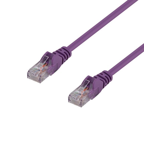 Picture of 5m Cat6 Purple UTP Patch Lead T568A 250MHZ 24AWG Unshielded Plug.
