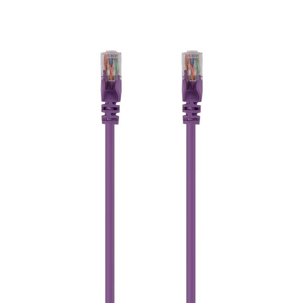 Picture of 0.3Purple Cat 6 UTP Patch Lead T568A 250MHZ 24AWG Unshielded Plug.