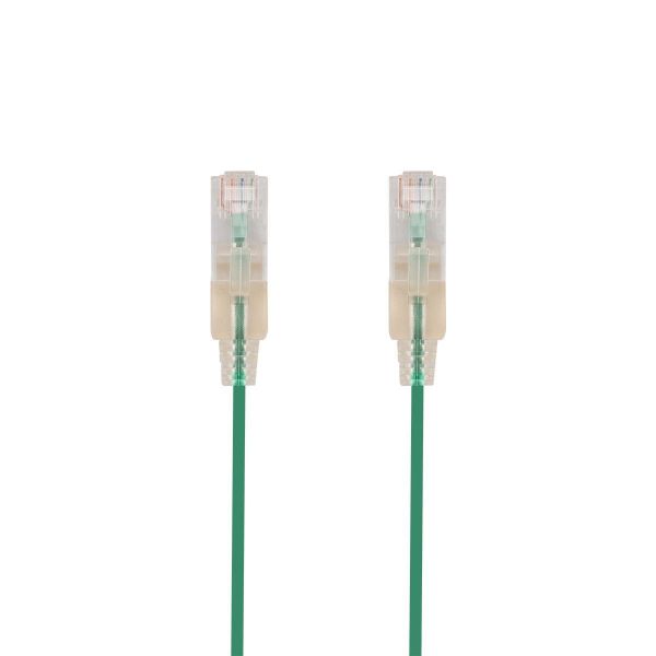 Picture of 3m Cat6A 10G Green UTP LSZH Patch Lead 30AWG 802.3af Unshielded Plug.