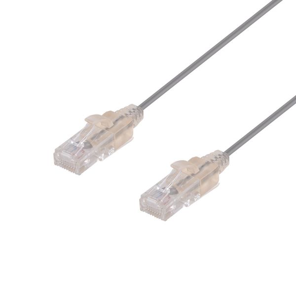 Picture of 3m Cat6A 10G Grey UTP LSZH Patch Lead 30AWG 802.3af Unshielded Plug.