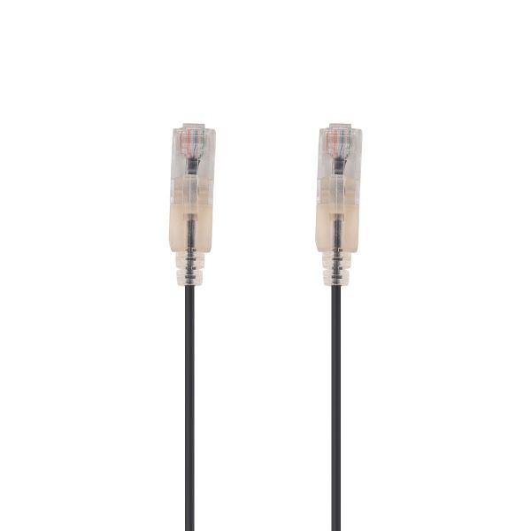 Picture of 1m Cat6A 10G Black UTP LSZH Patch Lead 30AWG 802.3af Unshielded Plug.