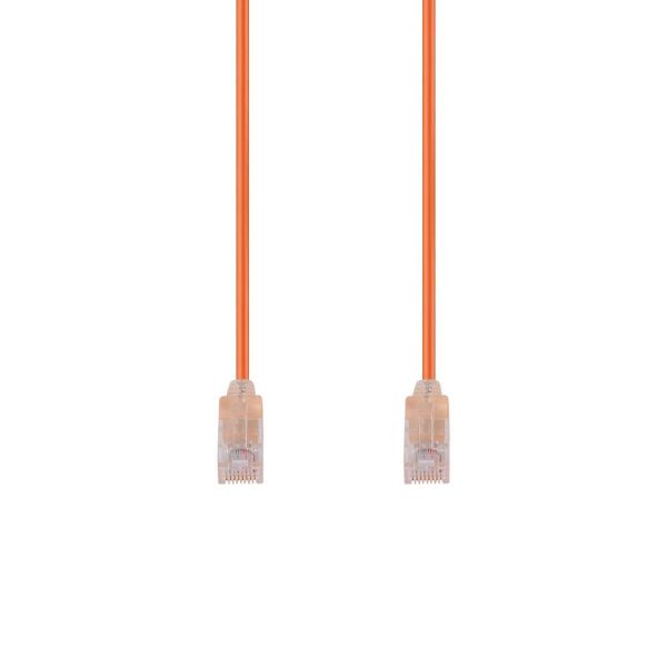 Picture of 1m Cat6A 10G Orange UTP LSZH Patch Lead 30AWG 802.3af Unshielded Plug.