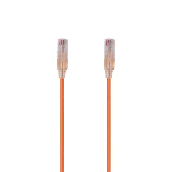 Picture of 3m Cat6A 10G Orange UTP LSZH Patch Lead 30AWG 802.3af Unshielded Plug.