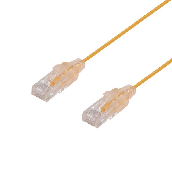 Picture of 2m Cat6A 10G Yellow UTP LSZH Patch Lead 30AWG 802.3af Unshielded Plug.