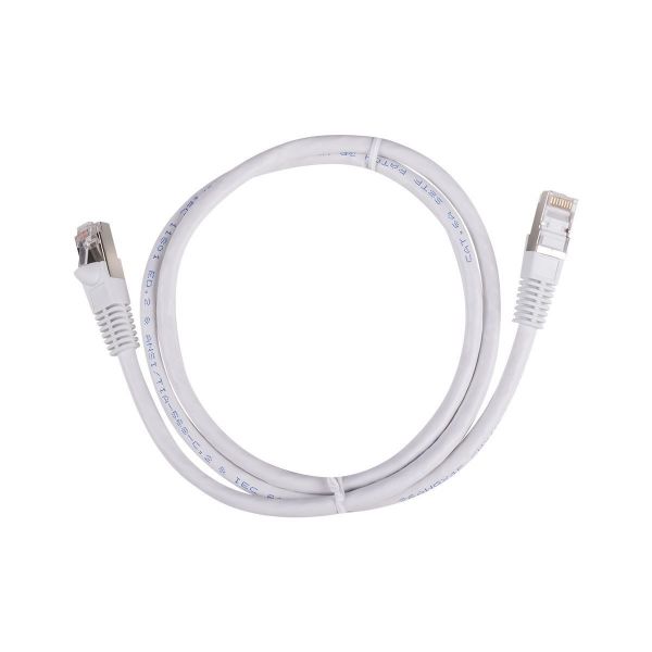 Picture of 15m Cat6A S/FTP White 10G Patch Lead 26AWG 500MHz Shielded Plug. Cat6 Augmented