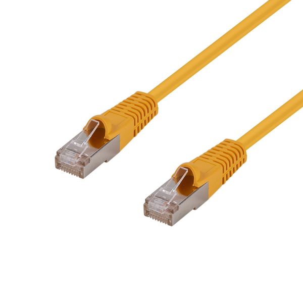 Picture of 0.5m Cat6A S/FTP Yellow 10G Patch Lead 26AWG 500MHz Shielded Plug. Cat6 Augmented