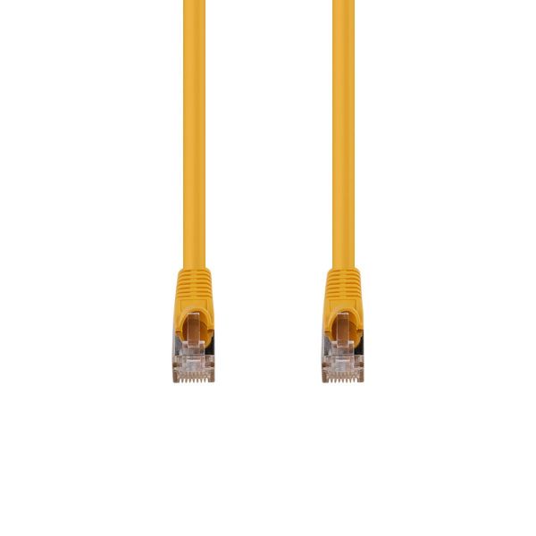 Picture of 1m Cat6A S/FTP Yellow 10G Patch Lead 26AWG 500MHz Shielded Plug. Cat6 Augmented