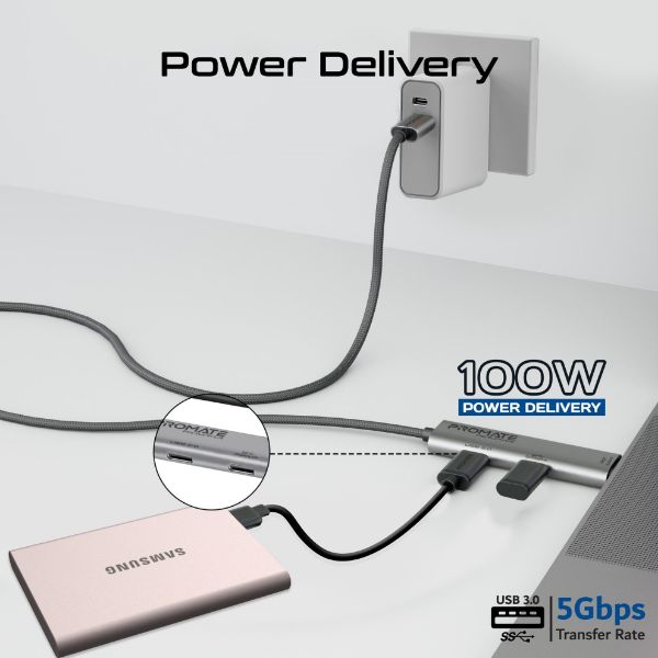 Picture of 1.5m 100W USB-C to USB-C Dual USB-C Port Data & Charge Cable. Supports up to 5Gbps