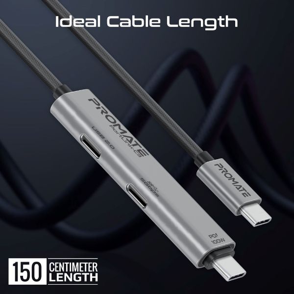 Picture of 1.5m 100W USB-C to USB-C Dual USB-C Port Data & Charge Cable. Supports up to 5Gbps