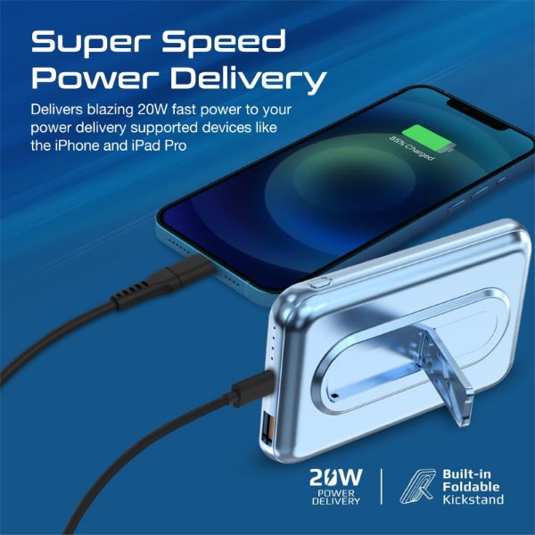 Picture of 10000mAh Magnetic Qi 15W Wireless Charging Power Bank Blue