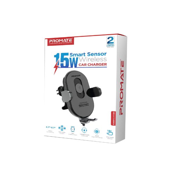 Picture of 15W Smart Wireless Car Phone Charger with Automatic A Clamping. Takes 4.7-6.7'' Devi