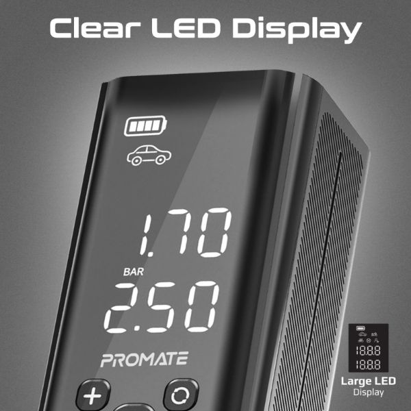 Picture of 150PSI Portable Air Compressor Power Bank w/ LED Flashlight. 7500mAh Battery