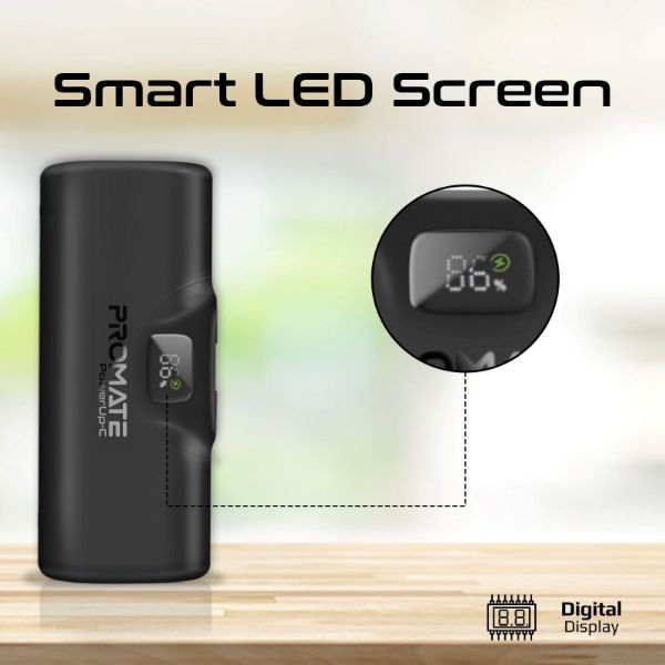 Picture of 5000mAh Ultra Compact 20W Power Bank w/ Built-in USB-C Foldable Connector. Kick Stand