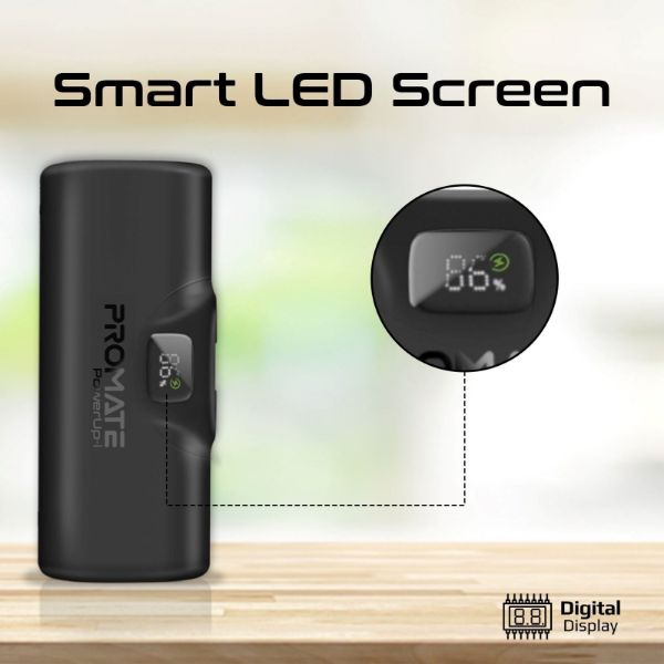 Picture of 5000mAh Ultra Compact 20W Power Bank Built-in Lightning Foldable Connector. Kick Stand