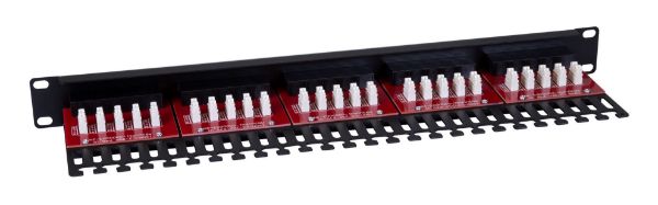 Picture of 25 Port 19'' Voice Rated Patch Panel Unshielded. Cat3 Rated Active pins 4 5 & 3 6