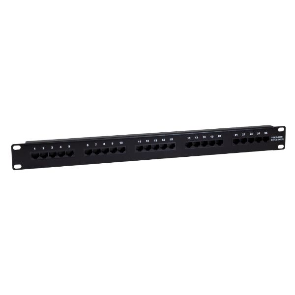 Picture of 25 Port 19'' Voice Rated Patch Panel Unshielded. Cat3 Rated Active pins 4 5 & 3 6