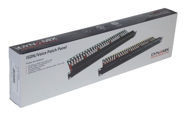Picture of 50 Port 19'' Voice Rated Patch Panel Unshielded. Cat3 Rated Active pins 4 5 & 3 7