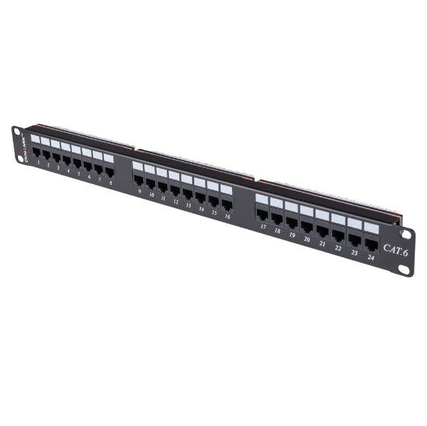 Picture of 24 Port 19'' Cat6 UTP Patch Panel T568A & T568B Wiring 1RU 110x Terminations