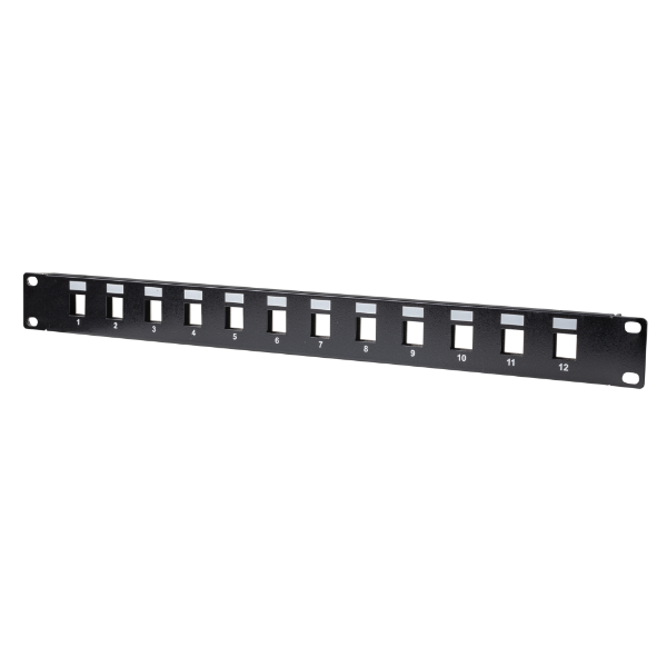 Picture of 19'' 12 Port Unloaded Patch Panel Keystone Inserts 1RU
