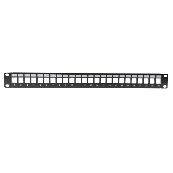 Picture of Horizontal 19'' 1RU Unloaded 24 Port UTP Patch Panel RoHS Numbered 1-24