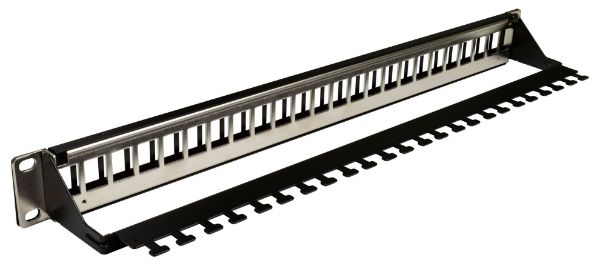 Picture of Horizontal 19'' 1RU Unloaded 24 Port UTP Patch Panel