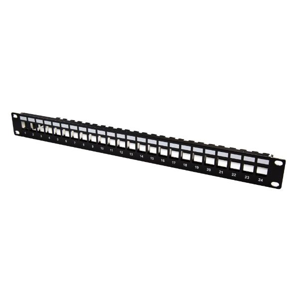 Picture of Horizontal 19'' 1RU Unloaded 24 Port UTP Patch Panel