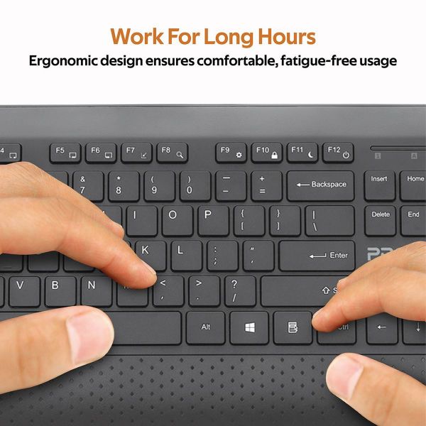 Picture of Full Size Wireless Multimedia Keyboard & Mouse Co Sleep & Ergonomic. Auto Sleep.