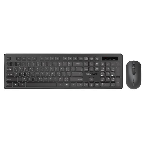 Picture of Super Slim Wireless Keyboard & Mouse Combo. Ergonomic Ambidextrous Mouse