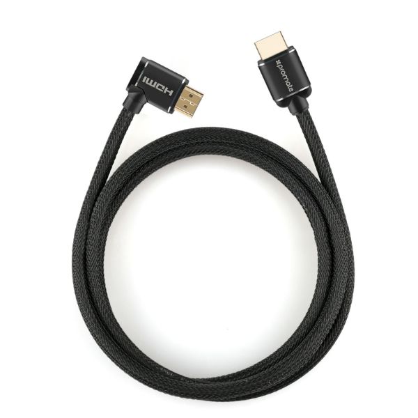 Picture of 1.5m 4K HDMI cable. Right Angle 4K Ultra HD. 24K Gold plated connectors.