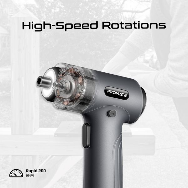 Picture of 36-Pieces Cordless Electric DIY Hand held ScrewDriver Kit LED Fill Light. 200RPM