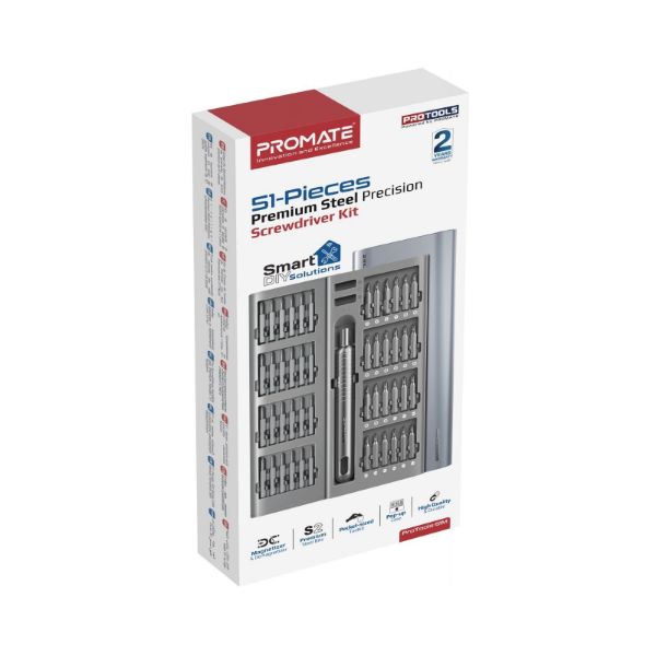 Picture of 51-Pieces Premium Steel DIY Pocket Size Screwdriver Kit. Pop-up Case. 48pcs