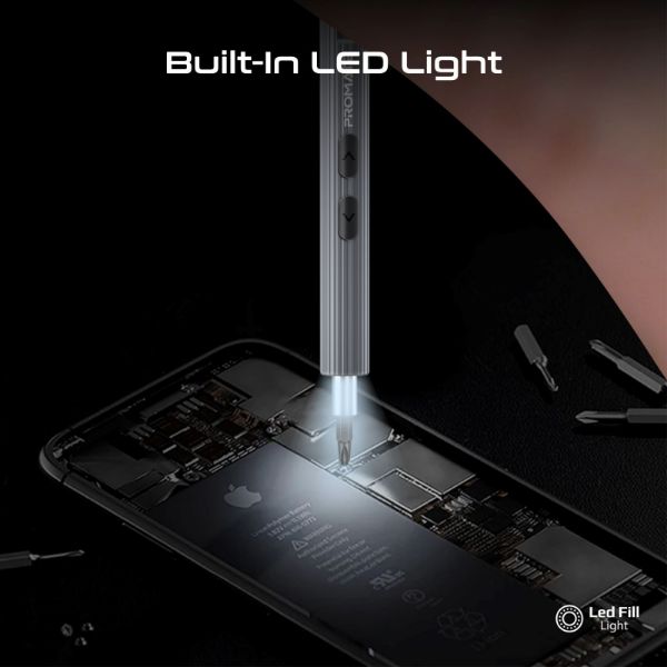 Picture of 62-Pieces Cordless Electric DIY Pocket ScrewDriver Kit w/ LED Fill Light. 200RPM