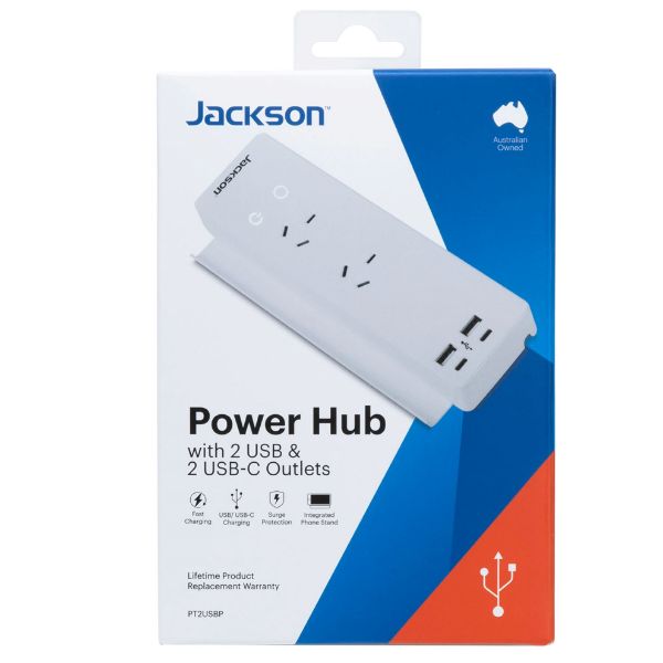 Picture of 10A Power Hub w/ 2x USB-A 2x USB-C Port & 2x 3Pin Power Outlets