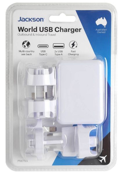 Picture of Worldwide USB Charger Adaptor. Perfect for All International Travellers. Fast