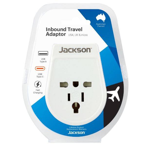 Picture of Slim Inbound Travel Adaptor 1x USB-A & 1x USB-C (2.1A) Charging Ports
