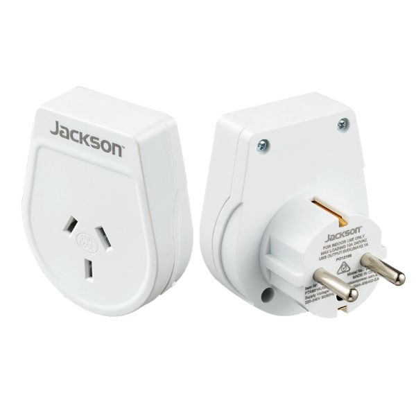 Picture of Slim Outbound Travel Adaptor for use in Europe/Bali 3-Pin NZ/AUS Plugs.