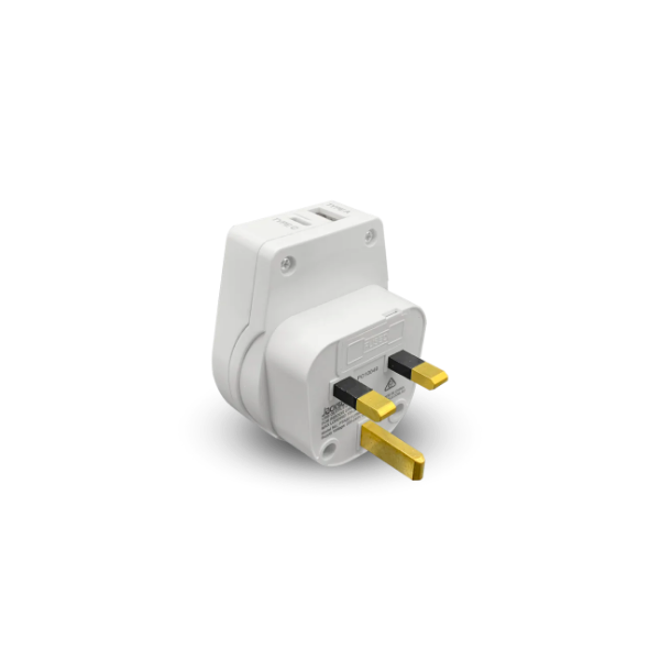 Picture of Slim Outbound Travel Adaptor 1x USB-A & 1x USB-C (2.1A) Charging Ports.