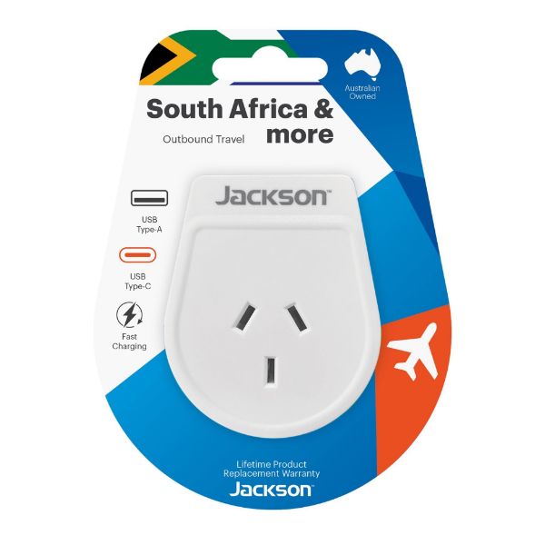 Picture of Slim Outbound Travel Adaptor 1x USB-A & 1x USB-C (2.1A) Charging Ports.