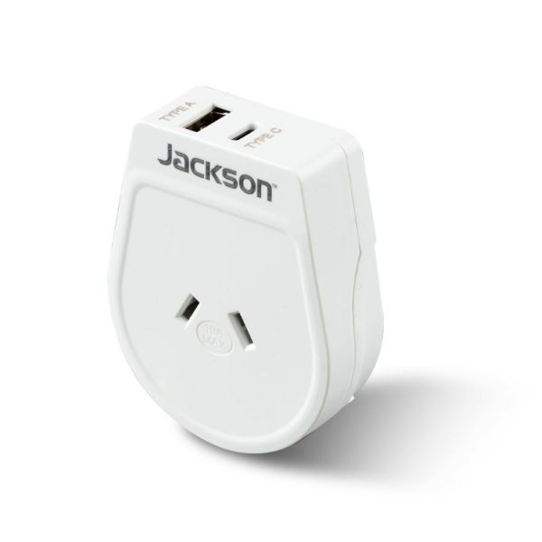 Picture of Slim Outbound Travel Adaptor 1x USB-A & 1x USB-C (2.1A) Charging Ports