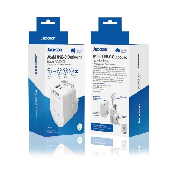 Picture of 4.6 x 300mm 316L Stainless USB-A/C. Converts 2-Pin NZ/AUS Plugs for Use in More than 150