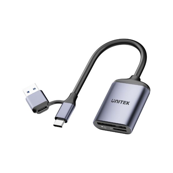 Picture of 2-in-1 USB-C/A SD4.0 Card Reader. Simultaneously Reads/Writes