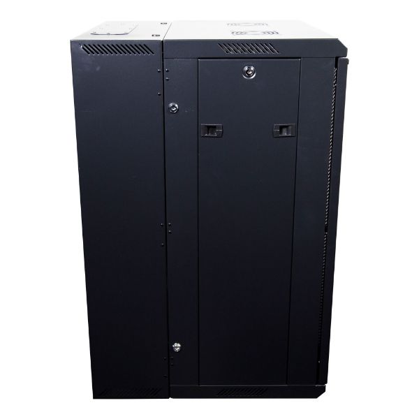 Picture of 18RU 600mm Deep Univer Swing Wall Mount Cabinet 200mm Removable Backmount. Supplied